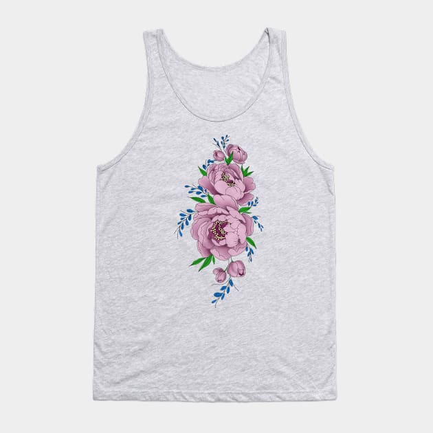 Pretty pink peonies Tank Top by paviash